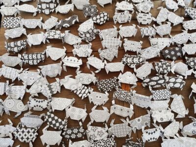 élèves de Billio atelier origami